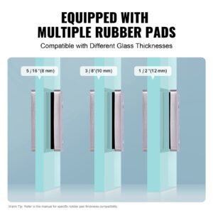 glass clamp, 4 pcs square glass railing bracket for 0.31 " 0.47 " tempered glass, 304 stainless steel glass mounting clamp, glass shelf bracket for balcony, garden, pool, stair, silver