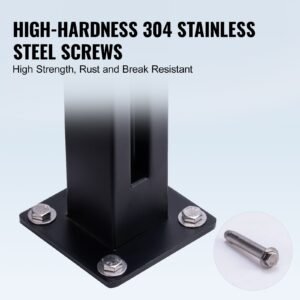 glass clamp, 41.34" height glass railing bracket for 0.39 " 0.47 " thickness tempered glass, 304 stainless steel glass mounting clamp, glass shelf bracket for balcony, garden, deck, stair, black