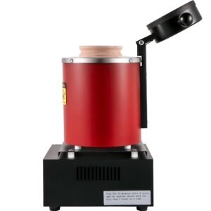 gold melting furnace, 1350w, 2102 fahrenheit max temperature, 3 kg digital electric melting furnace, with 1 kg and 3 kg ceramic crucible and ingot die for processing of gold, silver, copper