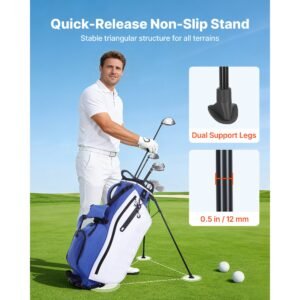 golf cart bag, 7 way top divider organizer, club stand bag with full length divider, handles, dual support legs, storage pockets, dual shoulder straps, rain hood, lightweight for men and women