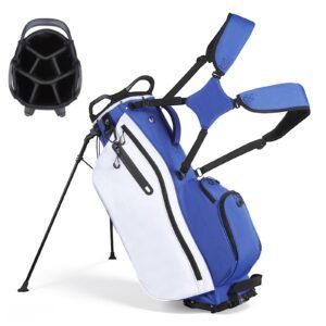 Golf Cart Bag, 7 Way Top Divider Organizer, Club Stand Bag with Full-length Divider, Handles, Dual Support Legs, Storage Pockets, Dual Shoulder Straps, Rain Hood, Lightweight for Men and Women