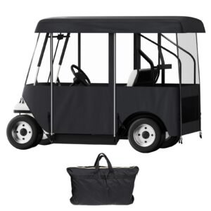 Golf Cart Enclosure, Polyester Driving Enclosure, Club Car Covers Universal Fits for 2+2 Passenger Golf Carts, Sunproof and Dustproof Outdoor Cart Cover