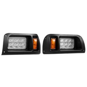 golf cart light kit, 12 volt, led headlight and tail light kit with wiring harness, switch, zip ties, abs housing, high brightness, waterproof and dustproof, fit for ezgo txt 1996 2013 models