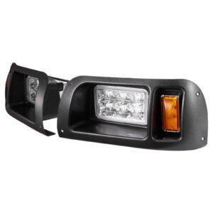 golf cart light kit, 12 volt, led headlight and tail light kit with wiring harness, switch, zip ties, abs housing, high brightness, waterproof and dustproof, fit for ezgo txt 1996 2013 models