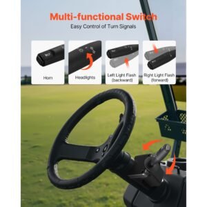 golf cart light kit, 12 volt, street legal led headlight and taillight kit with wiring harness, turn signals, hazard light, switch horn, brake pad, zip ties, abs housing, for yamaha g29 2007 up