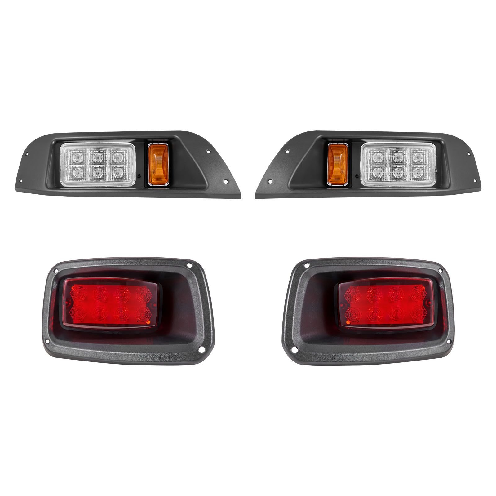 golf cart light kit, 12v, led headlight and taillight kit with wiring harness, switch, zip ties, abs housing, high brightness, waterproof and dustproof, suitable for club car ds 1993 up models