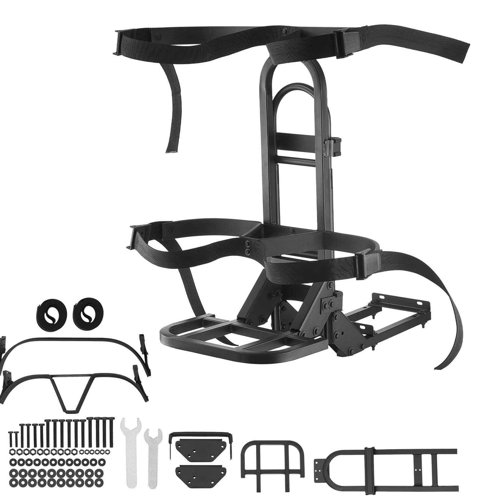 golf cart rear seat bag holder, 27.1 x 15.6 x 29.7 inch, compatible with most golf carts with rear seat grab bar, space saving carbon steel bag holder bracket, no drilling installation, black