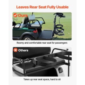 golf cart rear seat bag holder, 27.1 x 15.6 x 29.7 inch, compatible with most golf carts with rear seat grab bar, space saving carbon steel bag holder bracket, no drilling installation, black