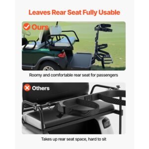 golf cart rear seat bag holder, 27.8 x 16.1 x 30.9 inch, compatible with most golf carts with rear seat grab bar, space saving carbon steel bag holder bracket, no drilling installation, black