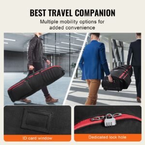 golf travel bag, outdoors soft sided golf travel cover case, heavy duty 1000d nylon wear resistant, padded golf luggage case cover with wheels, foldable golf club storage bag for airlines