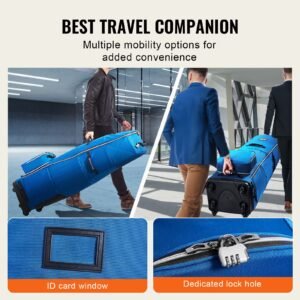 golf travel bag, outdoors soft sided golf travel cover, heavy duty 1200d polyester oxford wear resistant waterproof, padded luggage case with wheels, foldable golf club storage bag for airline