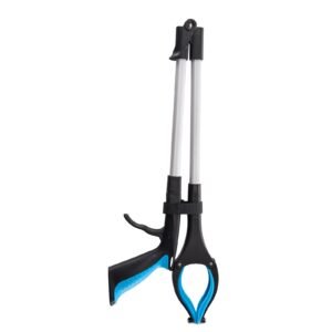 grabber reacher tool, 2 pack 34" foldable reacher grabber pickup tool with 360° rotating wide jaw and dual sided magnet, lightweight grabber reacher tool for seniors, trash picker upper grabber