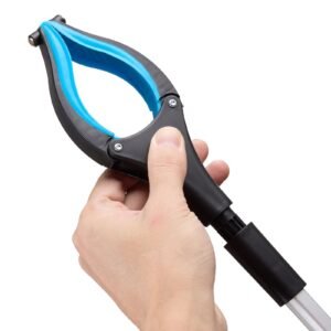 grabber reacher tool, 2 pack 34" foldable reacher grabber pickup tool with 360° rotating wide jaw and dual sided magnet, lightweight grabber reacher tool for seniors, trash picker upper grabber