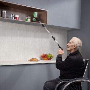 Grabber Reacher Tool, 43" Foldable Reacher Grabber Pickup Tool with 360° Rotating Jaw, Magnet and LED Light, Lightweight Grabber Reacher Tool for Seniors, Extra Long Trash Picker Upper Grabber