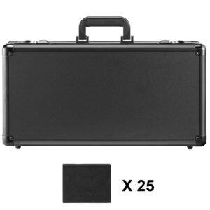 Graded Card Storage Box, 5 Slots, Graded Sports Cards Holder Carrying Case with Coded Lock Foam Dividers, for 162 PSA Graded Cards 115 BGS Cards 130 SGC Cards 585 Top Loaders or 999+ Loose Cards