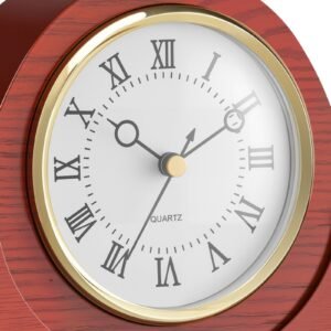 grandfather clock, 6.4 in classic vintage grandfather clock, mdf mantel clocks with built in quartz movement and quiet design, for living room, bedroom, home decor & gift (cherry tone finish)