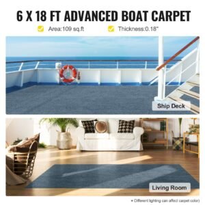 gray marine carpet 6 ft x 18 ft boat carpet rugs indoor outdoor rugs for patio deck anti slide tpr water proof back cut outdoor marine carpeting easy clean outdoor carpet roll