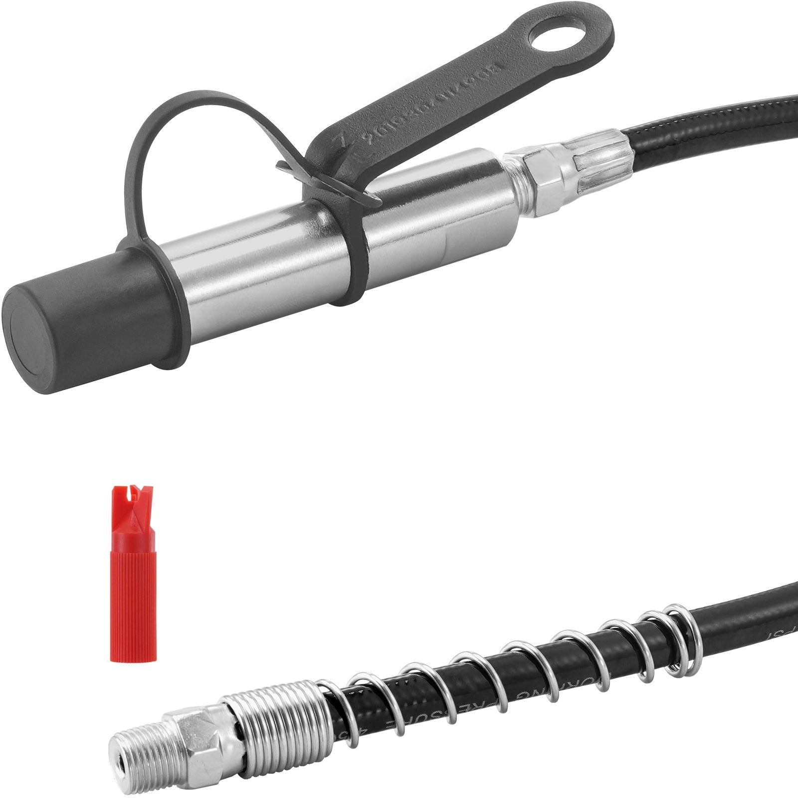 grease gun coupler, 10000 psi high pressure, 3 jaw locking, quick release grease gun tip with hose/zerk fittings cleaner/leak proof cap, compatible with all grease guns 1/8" npt grease fittings