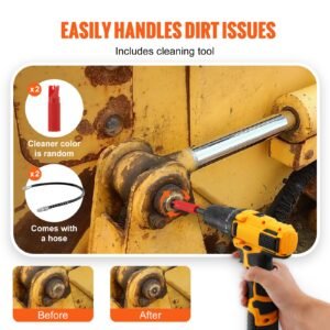 grease gun coupler 2 pcs, 10000 psi high pressure, 3 jaw locking, quick release grease gun tip with hose/zerk fittings cleaner/leak proof cap, compatible with all grease guns 1/8" npt fittings