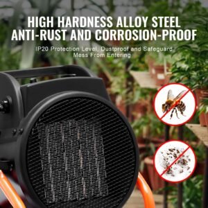 greenhouse heater, 1500w ptc fast heating with overheat protection, 3 speed setting small grow tent heater, electric portable heater fan for green house, flower room, workplace