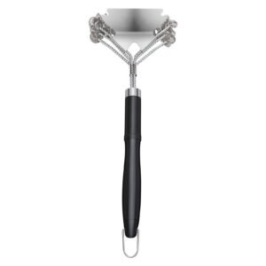 Grill Brush and Scraper, BBQ Brush for Outdoor Grills, Stainless Steel Woven Wire, Bristle Free Barbecue Brushes for Porcelain, Charcoal, Grate Cleaner Grill Accessories, 17 in