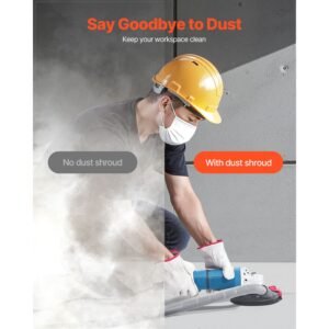 grinding dust shroud for angle grinder, universal 4 5 in, surface grinder dust shroud with 6 clamping washers & 5 in diamond grinding cup wheel, connect to vacuum cleaner, for wood concrete wall