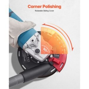 grinding dust shroud for angle grinder, universal 4 5 in, surface grinder dust shroud with 6 clamping washers, connect to vacuum cleaner, suitable for grinding wood concrete wall stone
