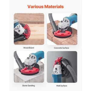 grinding dust shroud for angle grinder, universal 4 5 in, surface grinder dust shroud with 6 clamping washers, connect to vacuum cleaner, suitable for grinding wood concrete wall stone