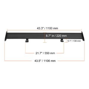gt wing car spoiler, 43.3 inch universal spoiler with single deck, adjustable lightweight aluminum, car rear spoiler wing, racing spoiler bgw/jdm drift black