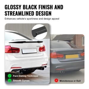 gt wing car spoiler, 48.4 inch spoiler, compatible with 2012 2018 bmw f30, high strength abs material, baking paint, car rear spoiler wing, racing spoilers for cars, glossy black