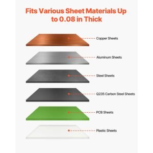 guillotine sheet metal shear, 12 in manual hand plate shear, heavy duty metal plate cutter tool, with solid steel frame, high precision, for cutting pcb boards, aluminum, steel, copper, plastic