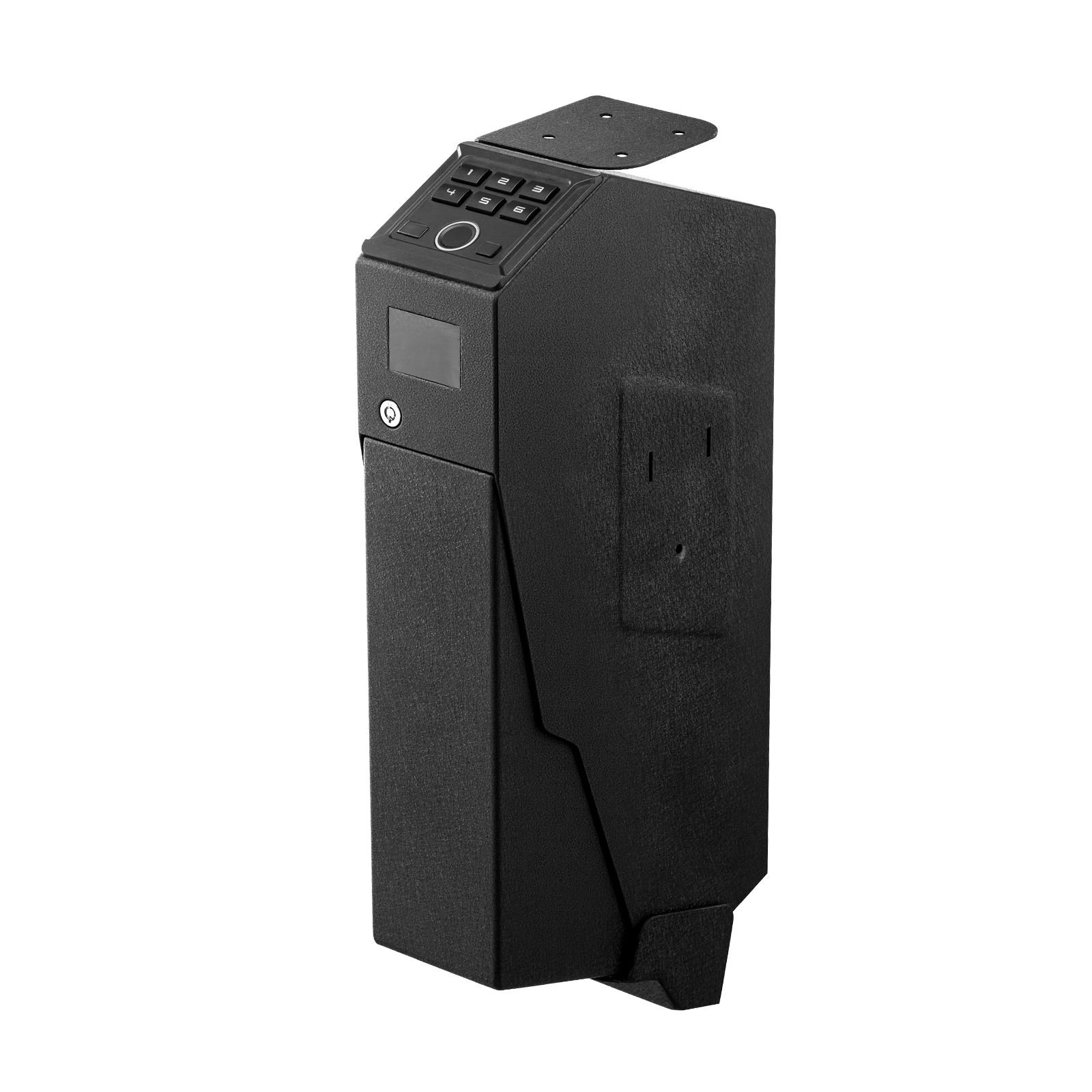 gun safe, slider handgun gun safe with screen, fingerprint/password/key, 3 way quick access firearm case box with led for 1 pistol & magazine, mounted gun box for nightstand bedside desk car