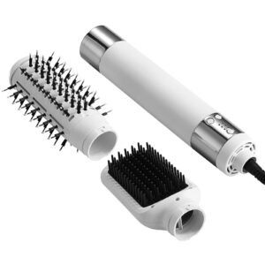 hair dryer styler, ionic hair dryer brush, 110,000rpm high speed hot air styler with brushless motor, oval & paddle brush, blow dryer brush styling tool for fast drying volumizing straightening