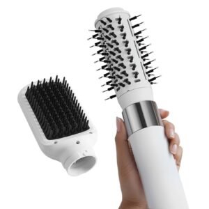 hair dryer styler, ionic hair dryer brush, 110,000rpm high speed hot air styler with brushless motor, oval & paddle brush, blow dryer brush styling tool for fast drying volumizing straightening