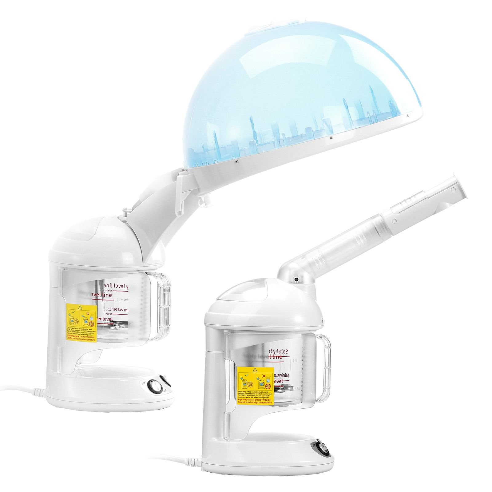 hair steamer, 2 in 1 professional hair & facial steamer with detachable bonnet hood, nano ionic & uv ozone face steamer with 360° rotatable sprayer for salon spa home beauty