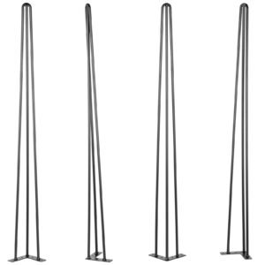 Hairpin Table Legs 30" Black Set of 4 Desk Legs 880lbs Load Capacity (Each 220lbs) Hairpin Desk Legs 3 Rods for Bench Desk Dining End Table Chairs Carbon Steel DIY Heavy Duty Furniture Legs