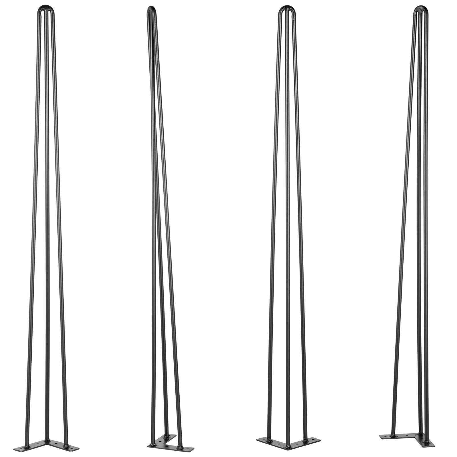 hairpin table legs 30" black set of 4 desk legs 880lbs load capacity (each 220lbs) hairpin desk legs 3 rods for bench desk dining end table chairs carbon steel diy heavy duty furniture legs