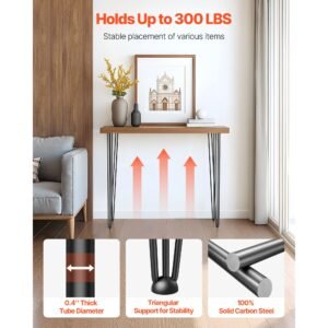 hairpin table legs 34" black set of 4 desk legs 880lbs load capacity (each 220lbs) hairpin desk legs 3 rods for bench desk dining end table chairs carbon steel diy heavy duty furniture legs