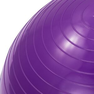 half exercise ball trainer, 23 inch balance ball trainer, 660lbs stability ball, yoga ball with resistance bands & foot pump, strength fitness ball for home gym, full body workout, purple