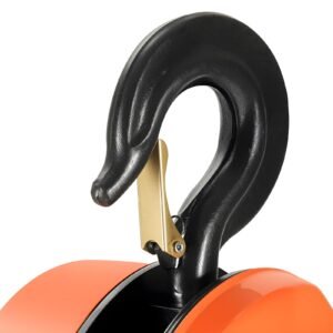 hand chain hoist, 2 ton 4400 lbs capacity, manual chain block with upgrade g80 galvanized chain, 20 ft lifting height, heavy duty pulley hoist for garage warehouse automotive machinery, orange