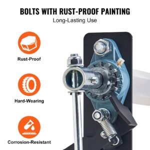 Hand Crank Tarp Roller Kit, 64" to 104" Wide, Aluminum Alloy, Manual Cab Level Dump Truck Tarp Roller with 7" Sponge-Wrapped Handle, Perfect for Dump Trucks, Trailers, Trash Haulers (No Tarp)