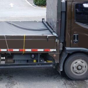 hand crank tarp roller kit, 64" to 104" wide, aluminum alloy, manual cab level dump truck tarp roller with 7" sponge wrapped handle, perfect for dump trucks, trailers, trash haulers (no tarp)