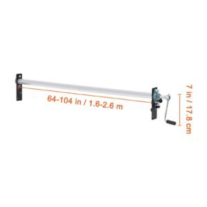 hand crank tarp roller kit, 64" to 104" wide, aluminum alloy, manual cab level dump truck tarp roller with 7" sponge wrapped handle, perfect for dump trucks, trailers, trash haulers (no tarp)