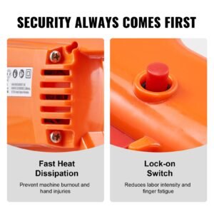 handheld concrete vibrator, 800w electric vibrator 13000 vpm, electric concrete vibrating tool with 6.6ft / 2m shaft rod, portable pencil cement vibrator remove air bubble and mix concrete