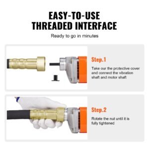 handheld concrete vibrator, 800w electric vibrator 13000 vpm, electric concrete vibrating tool with 6.6ft / 2m shaft rod, portable pencil cement vibrator remove air bubble and mix concrete