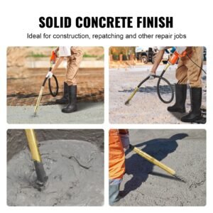 handheld concrete vibrator, 800w electric vibrator 13000 vpm, electric concrete vibrating tool with 6.6ft / 2m shaft rod, portable pencil cement vibrator remove air bubble and mix concrete