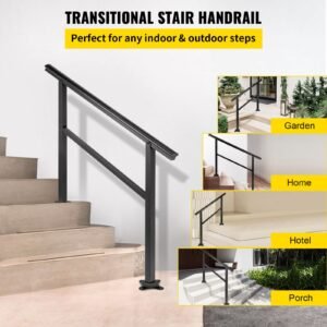 handrail outdoor stairs 47.6 x 35.2 inch outdoor handrail outdoor stair railing adjustable from 0 to 30 degrees handrail for stairs outdoor aluminum black stair railing fit 3 4 steps