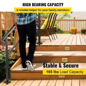 handrail outdoor stairs 47.6 x 35.2 inch outdoor handrail outdoor stair railing adjustable from 0 to 30 degrees handrail for stairs outdoor aluminum black stair railing fit 3 4 steps