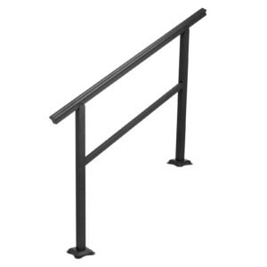 handrail outdoor stairs 47.6 x 35.2 inch outdoor handrail outdoor stair railing adjustable from 0 to 30 degrees handrail for stairs outdoor aluminum black stair railing fit 3 4 steps