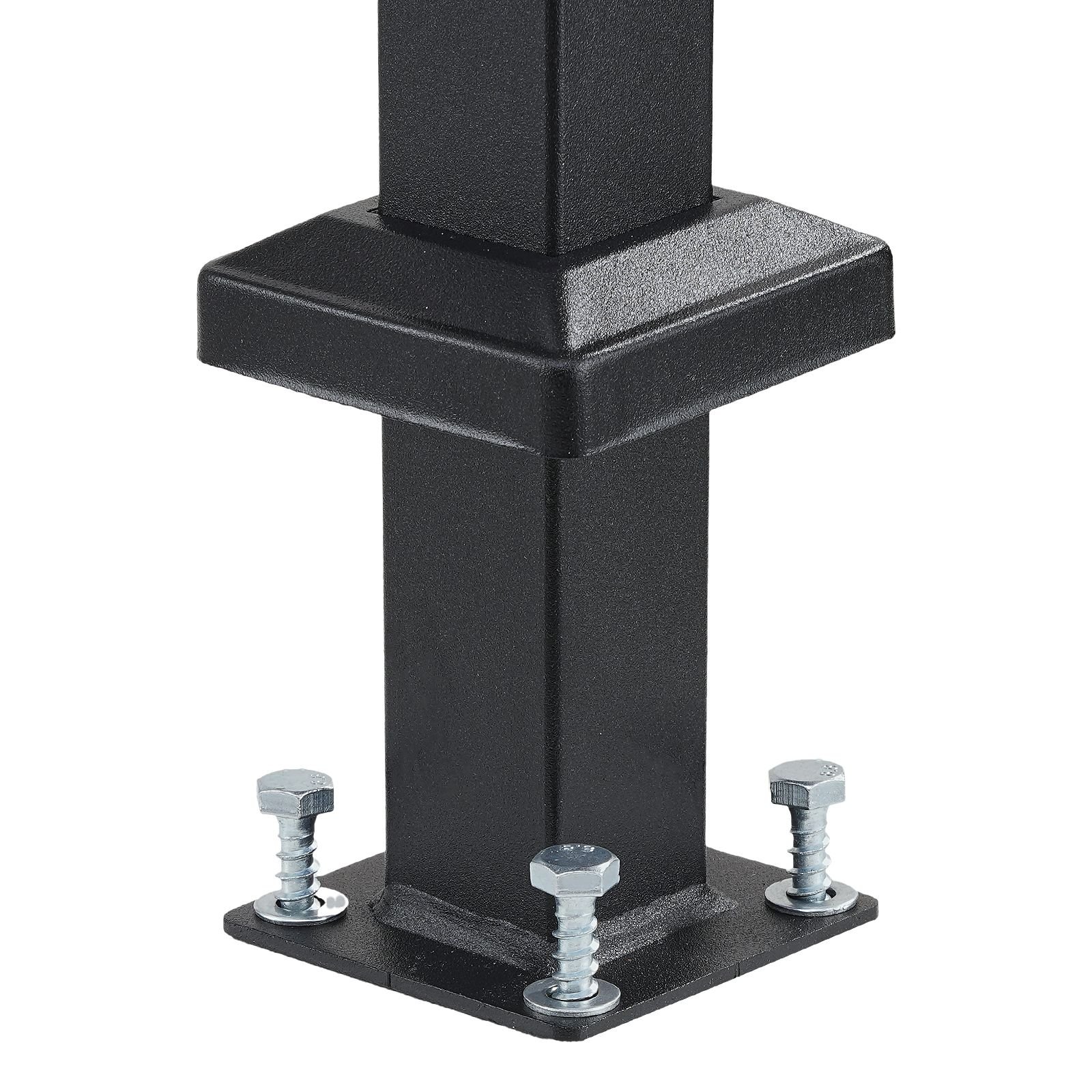 handrails for outdoor steps, 5 step stair hand rail kit, transitional carbon steel railings with installation kit, stair rails for seniors, concrete steps & porch & deck, black square tube